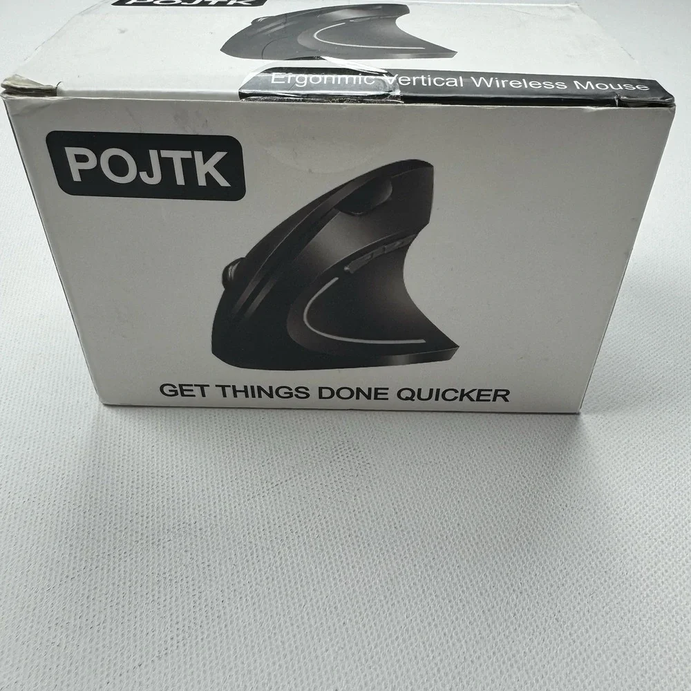 POJTK Black Ergonomic Mouse Wireless Bluetooth